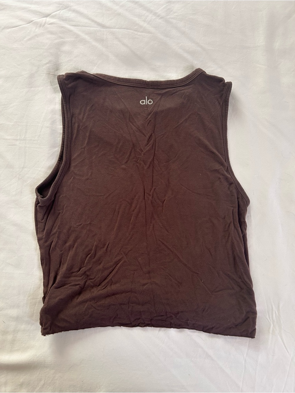 ALO Yoga Brown Tie-Front Sleeveless Tank Top
